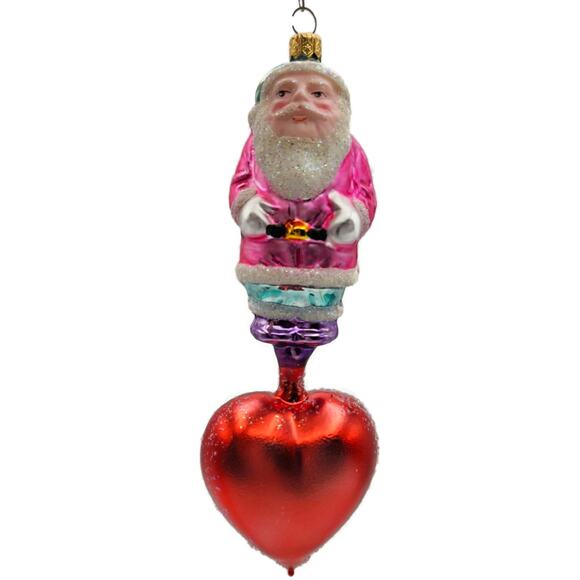 Christopher Radko Heartfelt Santa Claus Red Heart Valentines Christmas Ornament - Picture 2 of 10